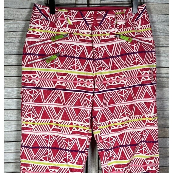 Marmot Youth Girl's XL Insulated Ski Snow Pants - Pink Geometric Pattern - Picture 2 of 12